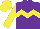 Silk - Purple, yellow chevron hoop, sleeves, yellow cap