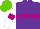 Silk - Purple, violet diamond hoop, white sleeves with violet armbands, light green cap
