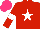 Silk - Red, white star, armbands, hot pink cap