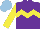 Silk - Purple, yellow chevron hoop, sleeves, light blue cap