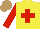Silk - Yellow, red cross, sleeves, light brown cap