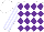 Silk - White, purple diamonds, lavender stripes on white sleeves