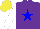 Silk - Purple, blue star, white sleeves, yellow cap
