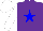 Silk - Purple, blue star, white sleeves, white cap