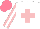 Silk - White, pink cross, pink sleeves with white stripe, salmon cap