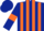 Silk - Dark Blue and Orange stripes, Dark Blue sleeves, Orange armlets