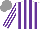 Silk - White, purple stripes on body and sleeves, grey cap