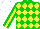 Silk - Green, yellow diamonds, stripe sleeves, white cap