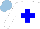 Silk - White, blue cross, light blue cap