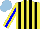 Silk - Yellow, black stripes, yellow sleeves with blue stripe, light blue cap
