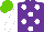 Silk - Purple, white spots, sleeves, light green cap