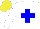 Silk - White, blue cross, yellow cap