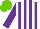 Silk - White, purple stripes and sleeves, light green cap