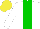 Silk - White, green stripe, yellow cap