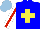 Silk - Blue, yellow cross, white sleeves with red stripe, light blue cap
