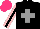Silk - Black, grey cross, pink sleeves with black stripe, hot pink cap