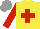 Silk - Yellow, red cross, sleeves, grey cap