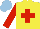 Silk - Yellow, red cross, sleeves, light blue cap