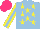 Silk - Light blue, yellow stars, yellow sleeves with lightblue stripe, hot pink cap