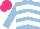 Silk - Light blue, white chevrons, hot pink cap