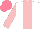 Silk - White, pink stripe, sleeves, salmon cap