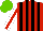 Silk - Red, black stripes, white sleeves with red stripe, light green cap