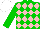Silk - Green, pink diamonds, white cap