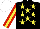 Silk - Black, yellow stars, red sleeves with yellow stripe, white cap