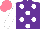 Silk - Purple, white spots, sleeves, salmon cap