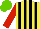Silk - Yellow, black stripes, red sleeves, light green cap