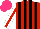 Silk - Red, black stripes, white sleeves with red stripe, hot pink cap