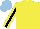 Silk - Yellow, black stripe sleeves, light blue cap