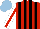 Silk - Red, black stripes, white sleeves with red stripe, light blue cap