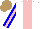 Silk - White, pink stripe, blue sleeves with pink stripe, light brown cap