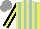 Silk - Yellow, lightblue stripes, black sleeves with yellow stripe, grey cap