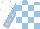 Silk - Light blue, white check, light blue sleeves with pink stars, white cap