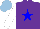 Silk - Purple, blue star, white sleeves, light blue cap