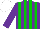 Silk - Purple, green stripes, white cap