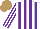 Silk - White, purple stripes on body and sleeves, light brown cap