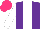 Silk - Purple, white stripe, sleeves, hot pink cap