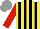 Silk - Yellow, black stripes, red sleeves, grey cap