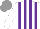 Silk - White, purple stripes, grey cap