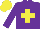 Silk - Purple, yellow cross, yellow cap