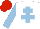 Silk - white, light blue cross of lorraine, light blue sleeves, red cap