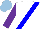 Silk - White, blue sash, purple sleeves, light blue cap