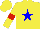 Silk - Yellow, blue star, red armbands, yellow cap