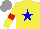 Silk - Yellow, blue star, red armbands, grey cap