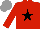 Silk - Red, black star, grey cap