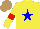 Silk - Yellow, blue star, red armbands, light brown cap