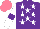 Silk - Purple, white stars, white sleeves on purple armbands, salmon cap